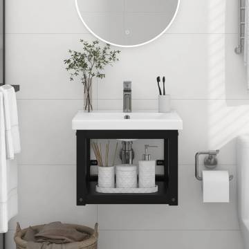 Black Wall-mounted Bathroom Washbasin Frame - 40x38 cm