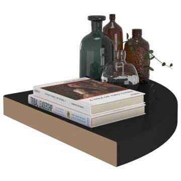 Stylish Floating Corner Shelves - Black MDF | Hipo Market