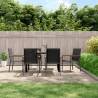 Stylish Garden Chairs Set of 6 - Black Textilene & Steel