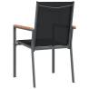 Stylish Garden Chairs Set of 6 - Black Textilene & Steel