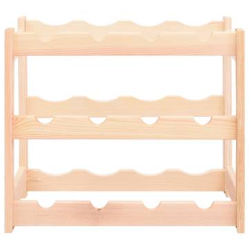 Wine Rack for 12 Bottles - Elegant Pinewood Display