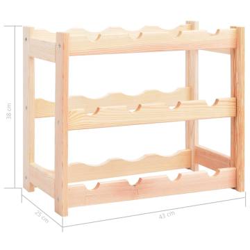 Wine Rack for 12 Bottles - Elegant Pinewood Display