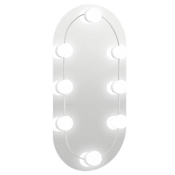 LED Illuminated Oval Mirror 40x20 cm - Stylish & Functional