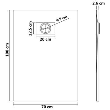 SMC White Shower Base Tray 100x70 cm - Modern & Durable