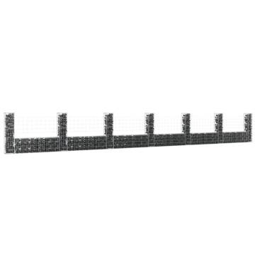 U-shape Gabion Basket with 7 Posts - Durable Garden Solution