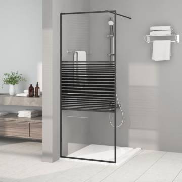 Walk-in Shower Wall Black 80x195 cm | Modern ESG Glass