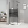 Walk-in Shower Wall Black 80x195 cm Clear ESG Glass Colour black Size 80 x 195 cm Model striped 