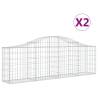 Arched Gabion Baskets 2 pcs - Galvanised Iron | HipoMarket