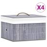 Bamboo Storage Boxes 4 pcs Grey Colour grey Quantity in Package 4 Number of 1 