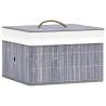 Bamboo Storage Boxes - 4 pcs Grey | Hipomarket