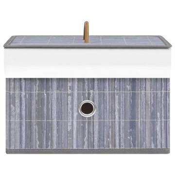 Bamboo Storage Boxes - 4 pcs Grey | Hipomarket