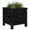 Garden Planter Black 40x40cm - Solid Pine Wood | HipoMarket