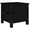 Garden Planter Black 40x40cm - Solid Pine Wood | HipoMarket