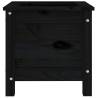 Garden Planter Black 40x40cm - Solid Pine Wood | HipoMarket