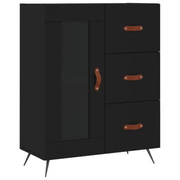 Stylish Highboard Black 69.5x34x180 cm - Engineered Wood