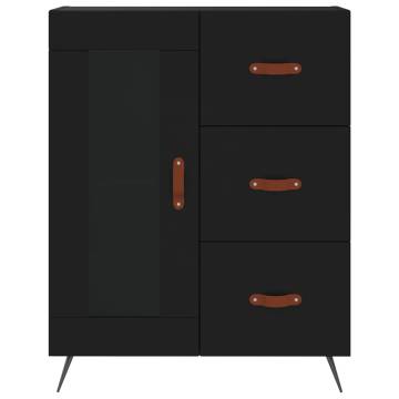 Stylish Highboard Black 69.5x34x180 cm - Engineered Wood