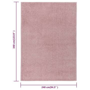 Elegant Pink Short Pile Rug 240x340 cm - Hipomarket