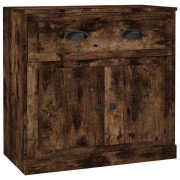 Buy 2 pcs Smoked Oak Engineered Wood Sideboards - HipoMarket