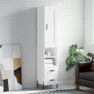 Stylish Highboard White 34.5x34x180 cm - Elegant Storage Solution