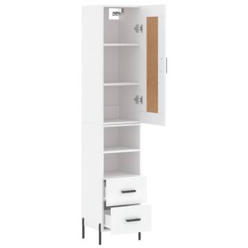 Stylish Highboard White 34.5x34x180 cm - Elegant Storage Solution