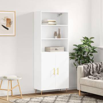 Stylish Highboard White 69.5x34x180 cm | Hipomarket