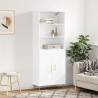 Highboard White 69.5x34x180 cm Engineered Wood Colour white Quantity in Package 1 Model 2 doors 