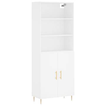 Stylish Highboard White 69.5x34x180 cm | Hipomarket