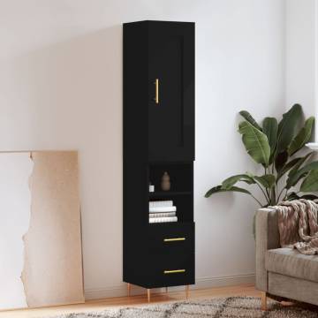 Stylish Highboard Black 34.5x34x180 cm | Hipomarket UK