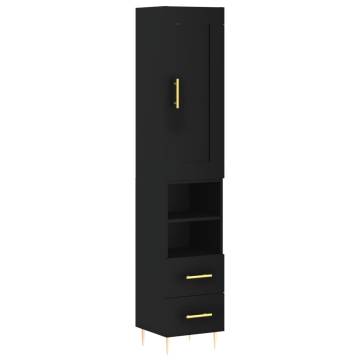 Stylish Highboard Black 34.5x34x180 cm | Hipomarket UK