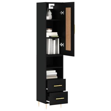 Stylish Highboard Black 34.5x34x180 cm | Hipomarket UK