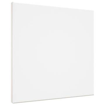 Stretched Canvases 12 pcs - White Fabric & Pine Wood Frame