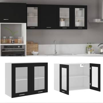 Hanging Glass Cabinet Black 80x31x60 cm - Stylish Storage