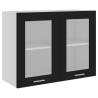 Hanging Glass Cabinet Black 80x31x60 cm - Stylish Storage