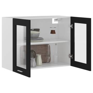 Hanging Glass Cabinet Black 80x31x60 cm - Stylish Storage