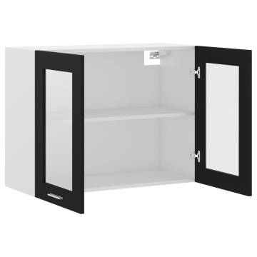 Hanging Glass Cabinet Black 80x31x60 cm - Stylish Storage