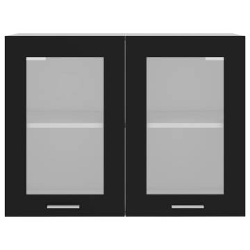 Hanging Glass Cabinet Black 80x31x60 cm - Stylish Storage