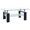 Stylish Black and Transparent Coffee Table - 95x55 cm