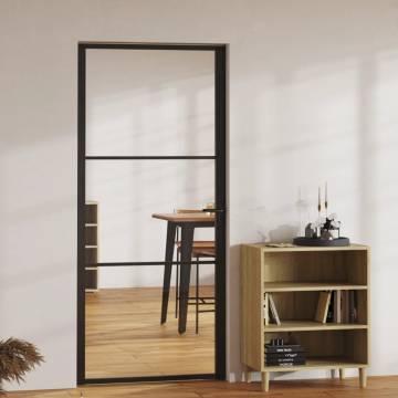 Interior Door ESG Glass & Aluminium 93x201.5 cm Black