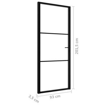 Interior Door ESG Glass & Aluminium 93x201.5 cm Black