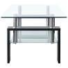 Stylish Black and Transparent Coffee Table - 95x55 cm