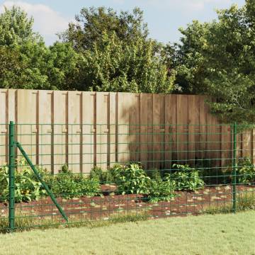 Wire Mesh Fence with Flange Green 1x25 m - Durable & Secure