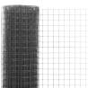 Chicken Wire Fence Steel with PVC Coating 10x0.5m - Grey