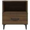 Elegant Brown Oak Bedside Cabinet - Quality Engineered Wood