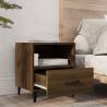 Elegant Brown Oak Bedside Cabinet - Quality Engineered Wood