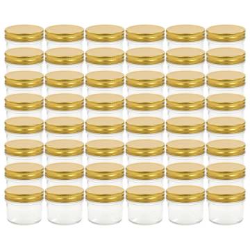 Glass Jam Jars with Gold Lid - 48 pcs 110 ml | HipoMarket