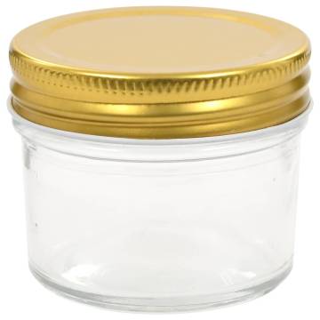 Glass Jam Jars with Gold Lid - 48 pcs 110 ml | HipoMarket