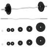 Barbell with Plates Set 30 kg - Cast Iron & Chrome Steel