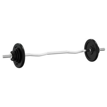 Barbell with Plates Set 30 kg - Cast Iron & Chrome Steel