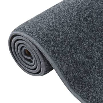 Elegant Anthracite Short Pile Rug 200x290 cm - HipoMarket