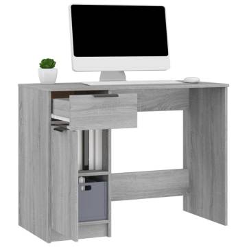 Desk Grey Sonoma - 100x50x75 cm - Engineered Wood